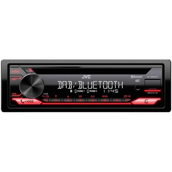 JVC KDDB622BT Bilstereo Anslutning för rattfjärrkontroll, Bluetooth, DAB+ Tuner
