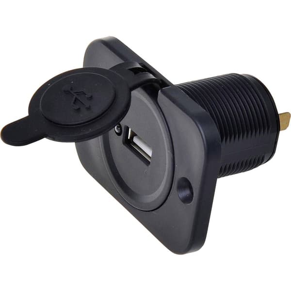 IWH USB-uttag för inbyggnad 12/24 volt 2100mA Tillåten strömbelastning=2.1 A 12 eller 24 V/DC