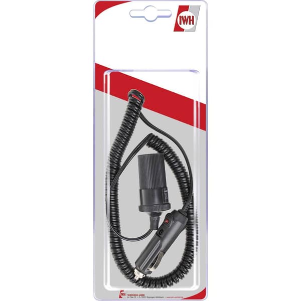 IWH Spiralförlängningskabel 3 meter 12/24 volt Tillåten strömbelastning=10 A 12 eller 24 V/DC