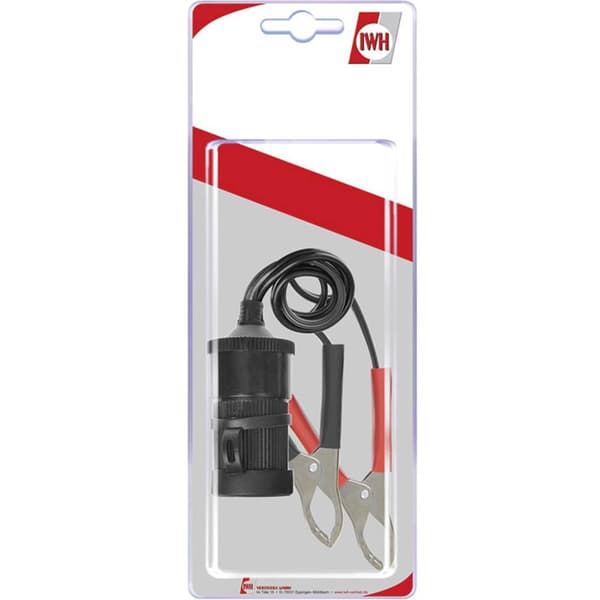 IWH Batteriklämmor med uttag 12/24 volt Tillåten strömbelastning=16 A 12 V