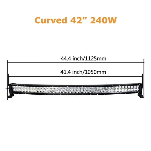 Kaareva LED-valopalkki, kaksirivinen, maastoauto traktori kuorma-auto, 120W johdolla varustettuna