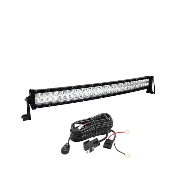 Kaareva LED-valopalkki, kaksirivinen, maastoauto traktori kuorma-auto, 120W johdolla varustettuna