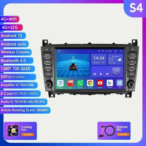 Android Carplay, 8 tommer skærm, 4G forbindelse, S6