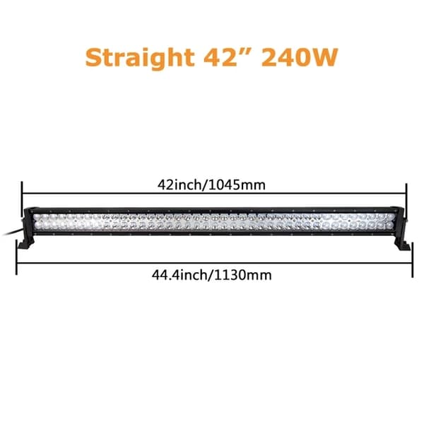 LED-arbetsljusramp, dubbelradig, terrängbil, 240W med trådkit