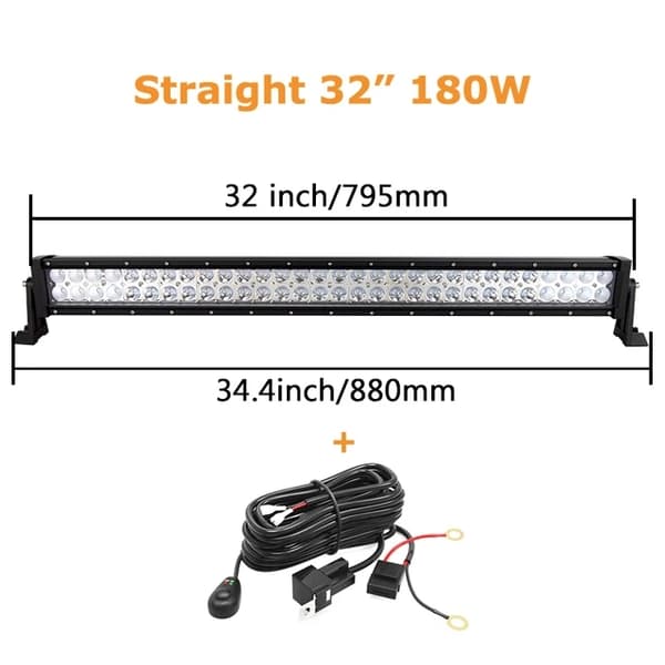 LED-arbetsljusramp, dubbelradig, terrängbil, 240W med trådkit