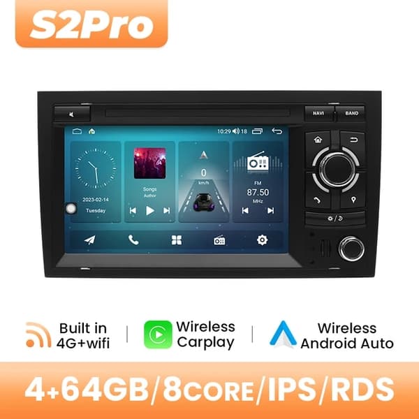 Android Bil Multimedie, 128GB Lagerplads, Trådløs Carplay, 2GB 16GB OBD Cam