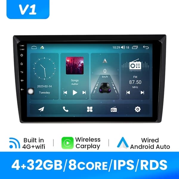 CarPlay bilradio, trådløs forbindelse, Android 12 multimedieafspiller, S1 (2GB 32GB)