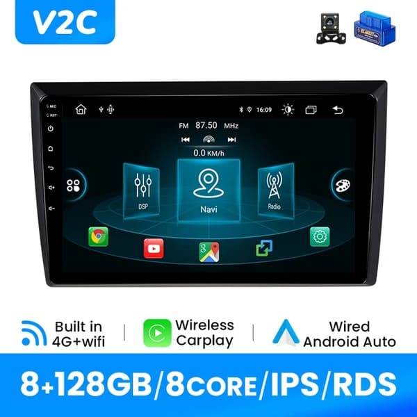 CarPlay bilradio, trådløs forbindelse, Android 12 multimedieafspiller, S1 (2GB 32GB)