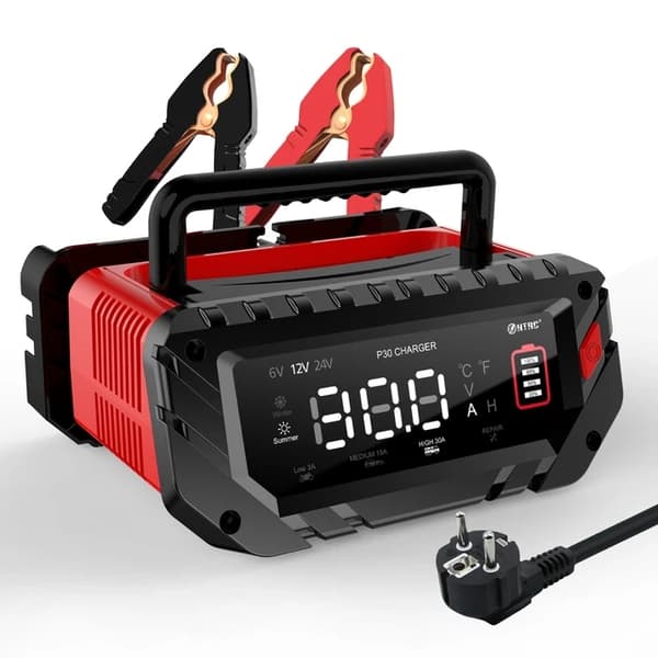 Bilbatterioplader, 30A Hurtig Opladning, Multi-Spændings Kompatibilitet, EU STIK