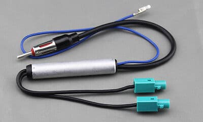 FOR AUDI FOR VW SKODA TWIN FAKRA TO SINGLE DIN CAR RADIO AERIAL ADAPTOR PC5-149