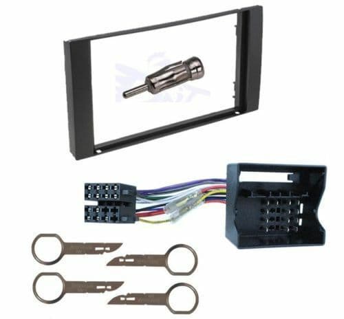 BLACK DOUBLE DIN FASCIA FACIA TRIM FULL KIT CT24FD18 FOR FORD KUGA 2008 ONWARDS