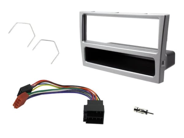 CTKVX02-ISO CD RADIO STEREO FACIA FASCIA KIT SILVER FITS VAUXHALL AGILA CORSA