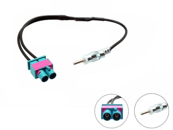 CT27AA51 Dual Twin Double Fakra to DIN Aerial Adaptor Adapter Antenna for VW