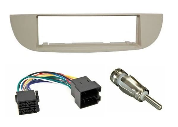 STEREO SINGLE DIN FASCIA FACIA SURROUND PANEL KIT IVORY BEIGE FOR FIAT 500