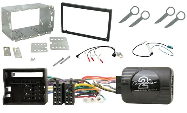 DOUBLE DIN CAGE FACIA STALK STEERING CONTROLS FITTING KIT FOR VW TRANSPORTER