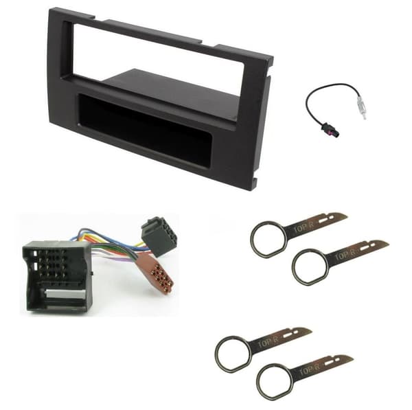 BLACK SINGLE DIN FACIA WIRING ADAPTER FP-07-10 FOR FORD FIESTA FUSION GALAXY