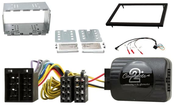 BLACK DOUBLE DIN FACIA STALK STEERING CONTROLS FITTING KIT FOR SAAB 95 1998-2002