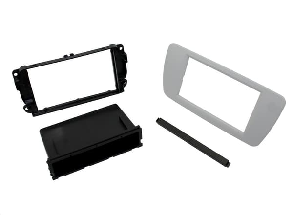 RADIO STEREO SINGLE DIN FASCIA FACIA SURROUND PANEL GREY FOR SEAT IBIZA 2008>