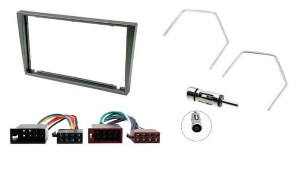 RADIO STEREO DOUBLE 2 DIN DARK GREY FACIA FASCIA ADAPTOR TRIM KIT FOR VAUXHALL