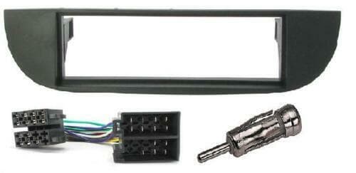 RADIO STEREO SINGLE DIN FASCIA FACIA SURROUND PANEL FULL KIT BLACK FOR FIAT 500