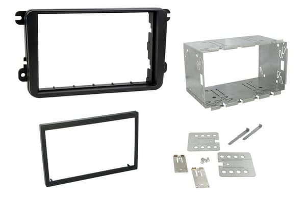Car Double Din Fascia Cage Panel Surround Trim Fitting Kit For VW Skoda Seat