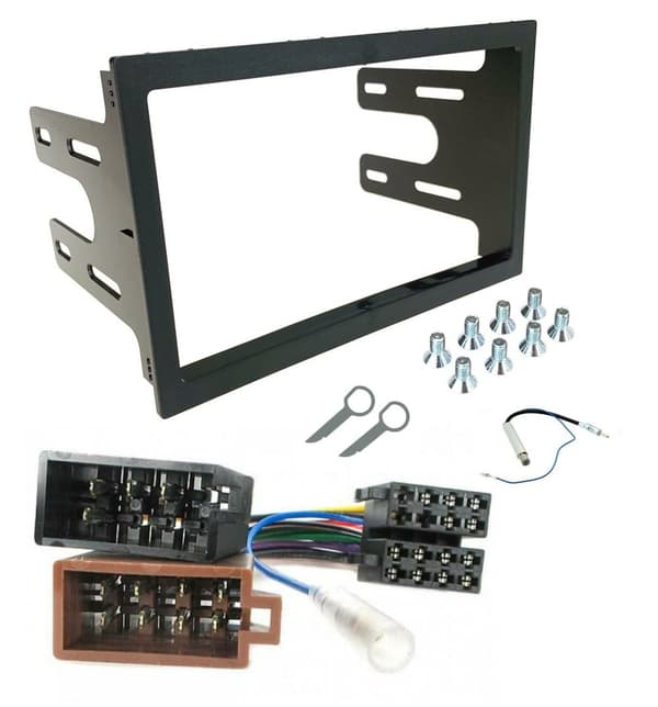 BLACK DOUBLE DIN STEREO RADIO MOUNTING PANEL ISO HARNESS FOR SEAT IBIZA CORDOBA