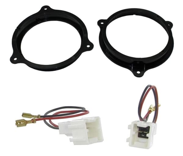 FRONT REAR DOOR SPEAKER ADAPTORS 165MM 6.5″ FITS RENAULT TRAFIC 2015> + LOOM