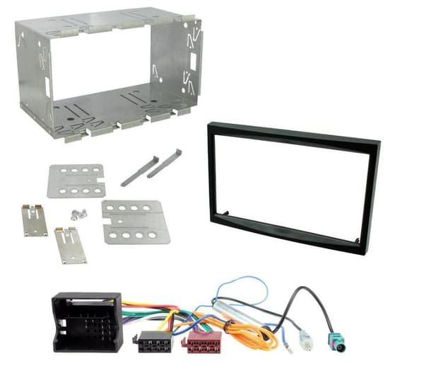 STEREO DOUBLE DIN SURROUND PANEL WIRING AERIAL ADAPTOR CAGE KIT FOR PEUGEOT 207