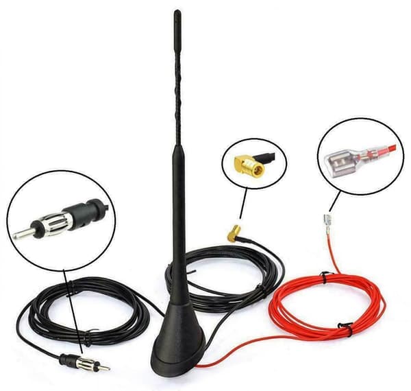 Roof Mount Active Amplified DAB + FM Radio Aerial Mast Fits Vw Golf MK4 MK5