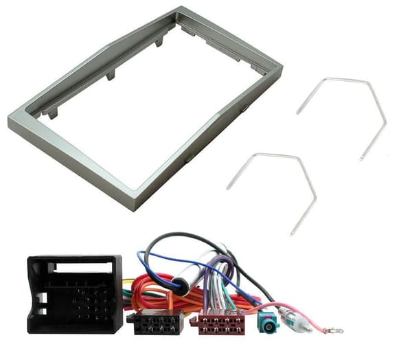Double Din Silver Facia Wiring Aerial Adapter Kit For Vauxhall Antara Zafira B