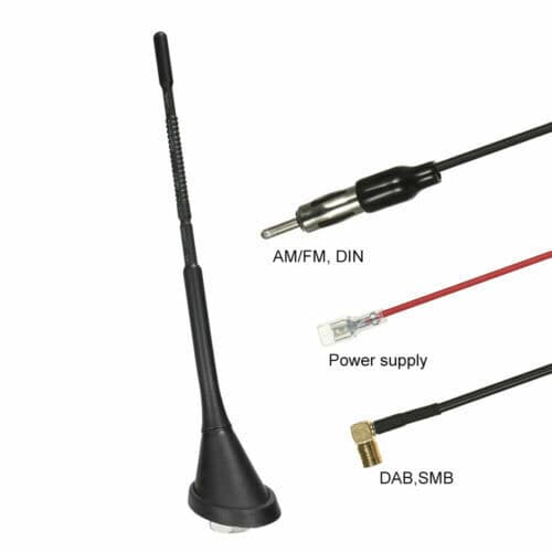 Roof Mount Amplified DAB + FM Radio Antenna Mast Fits Vauxhall Meriva Antara