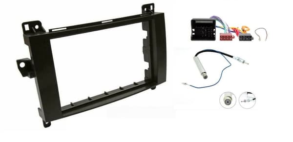 DOUBLE DIN FASCIA SURROUND PANEL AERIAL WIRING ADAPTOR KIT FOR MERCEDES VW