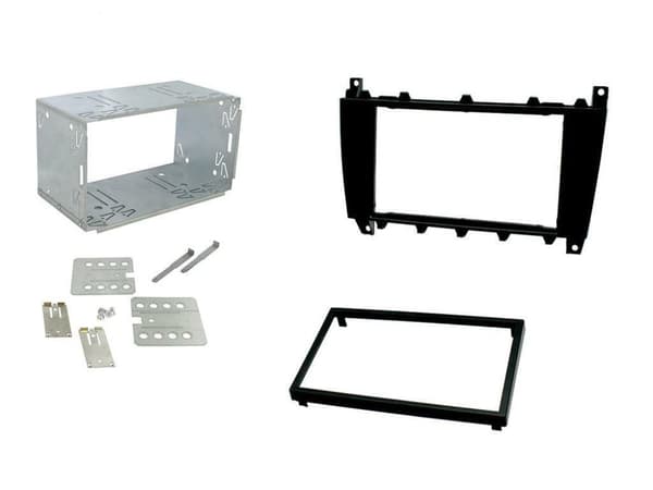 Double DIN Car Facia Fascia for Mercedes Car Audio Stereo Radio Trim with Cage