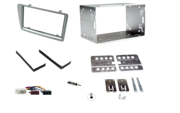 RADIO STEREO FACIA FASCIA SILVER DOUBLE DIN BRACKET FITS HONDA CIVIC EP3 01-05