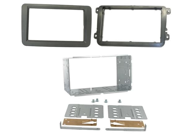 CD STEREO DOUBLE DIN FACIA FASCIA SURROUND TRIM CAGE FITTING KIT FOR VW