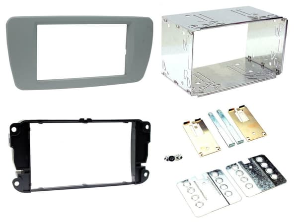 STEREO DOUBLE DIN FACIA FASCIA PLATE CONEMARA GREY CT23ST07 FOR SEAT IBIZA 08-14