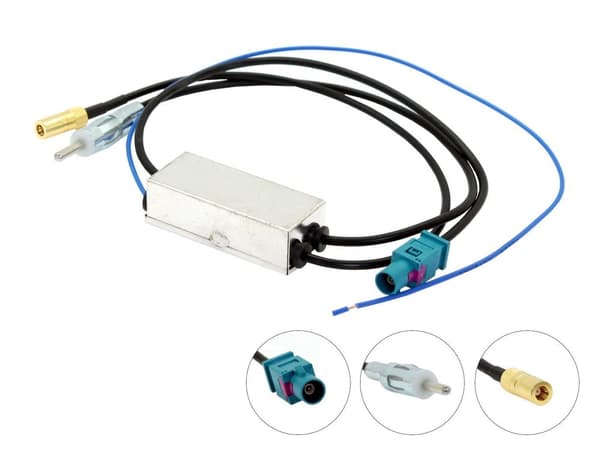 Car Radio Stereo Fakra to SMB DAB + Aerial Splitter For VW Golf MK6 2008-2012