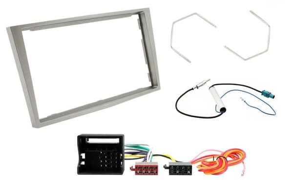 Stereo Double Din Silver Facia Panel Wiring Adaptor Kit For Vauxhall Astra Corsa
