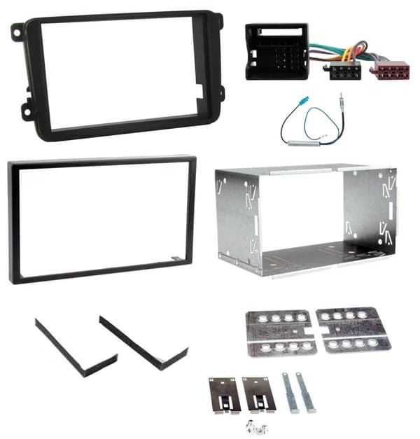 DOUBLE DIN FACIA PANEL CAGE WIRING ADAPTER LOOM LEAD KIT FOR VW GOLF POLO PASSAT