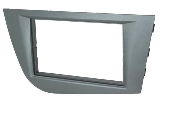 CD RADIO STEREO DOUBLE DIN FACIA FASCIA PANEL SILVER FOR SEAT LEON 2005-2012