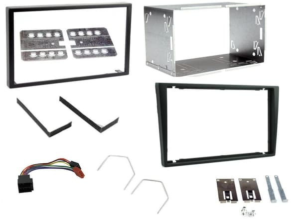 RADIO STEREO DOUBLE 2 DIN BLACK FACIA FASCIA ADAPTOR CAGE KIT FOR VAUXHALL