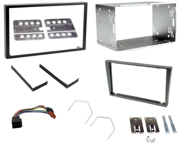 RADIO STEREO DOUBLE 2 DIN DARK GREY FACIA FASCIA ADAPTOR CAGE KIT FOR VAUXHALL