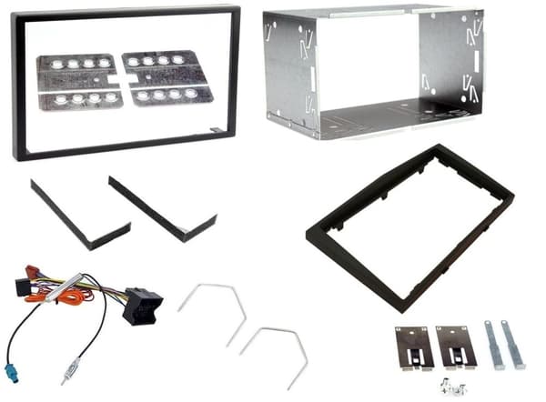 CD RADIO STEREO DOUBLE 2 DIN FACIA FASCIA BLACK ADAPTOR CAGE KIT FOR VAUXHALL