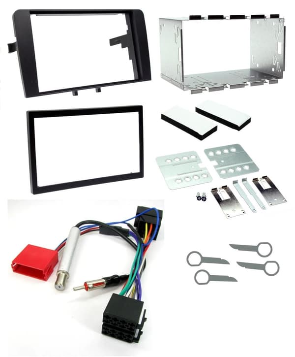 DOUBLE DIN CD RADIO STEREO FACIA PLATE ADAPTOR TRIM FULL CAGE KIT FOR AUDI A3 S3