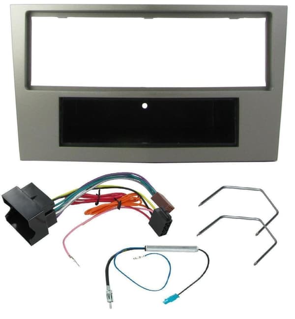 Gun Metal Car Stereo Single Din Fascia Fitting Kit For Vauxhall Astra H 2004
