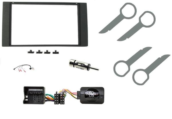 Double Din Stereo Facia Steering Interface Kit For Ford Transit MK7 2006-2013
