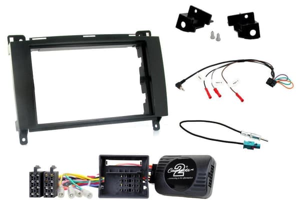 Double Din Fascia Stalk Adaptor Steering Wheel Controls Kit For Mercedes A-Class