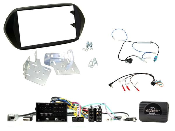CTKFT17 DOUBLE DIN FACIA STEERING CONTOLS FAKRA FITTING KIT FOR FIAT TIPO 15-21