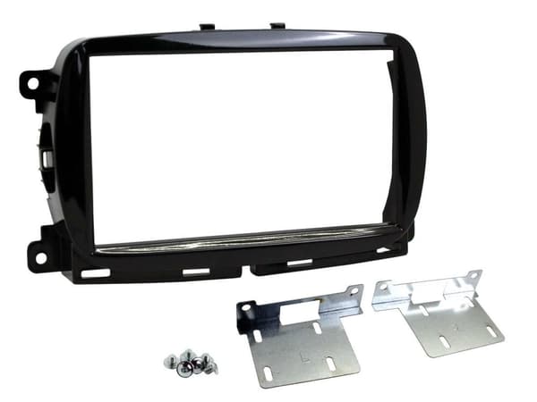 RADIO STEREO FASCIA CT23FT31 FOR FIAT 500 2015 ONWARDS DOUBLE DIN GLOSS BLACK