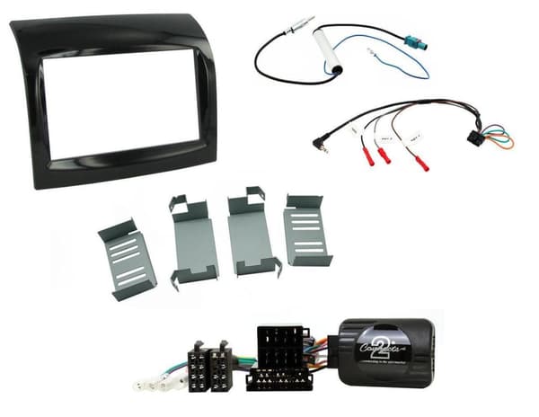 Double Din Fascia Steering Controls Antenna Adaptor Fitting Kit For Fiat Ducato